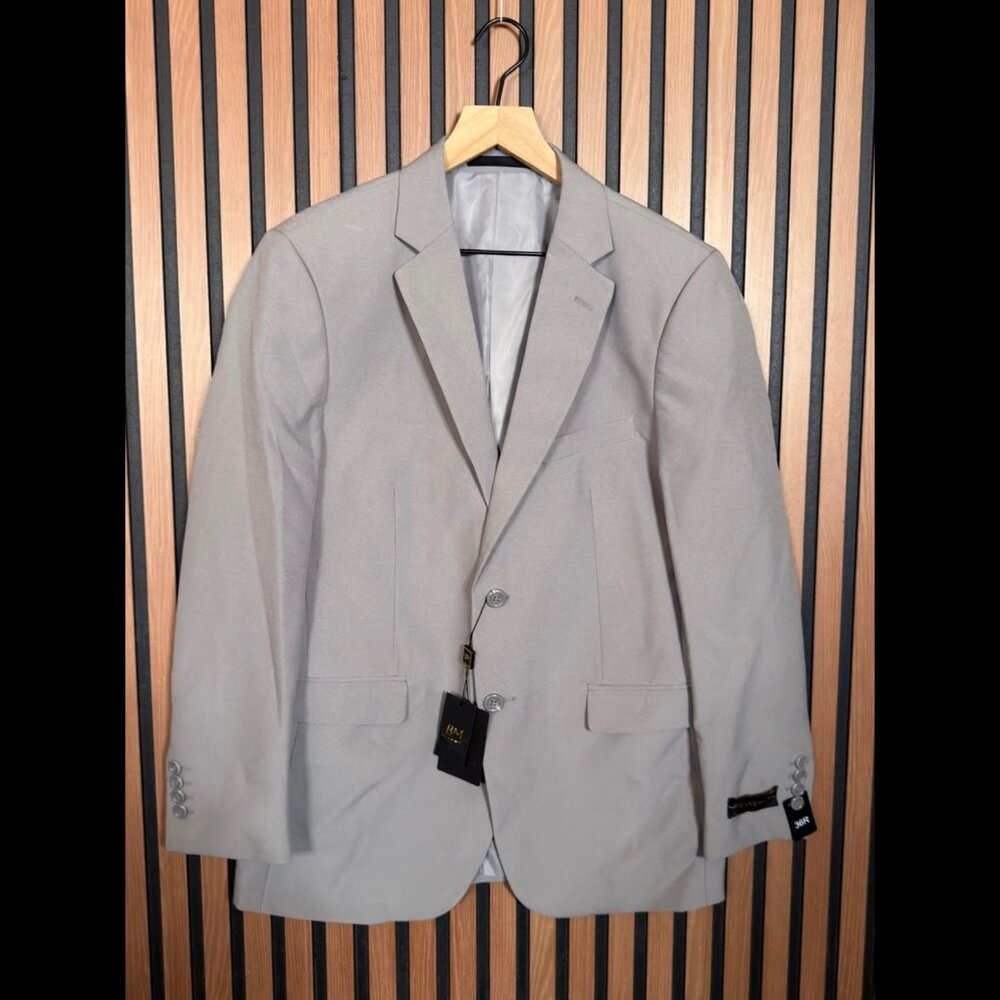 BraveMan Suit 42R Men Gray Tan 2-Button Sport Suit Jacket Classic